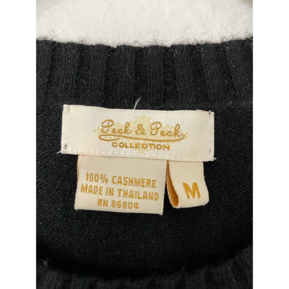 Peck & Peck Black Sleeveless Cashmere Sleeveless Sweater Size Medium - Picture 3 of 3